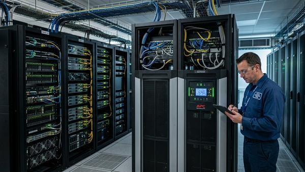 USV-Anlage für Unternehmen im Serverraum zur Absicherung bei Stromausfall