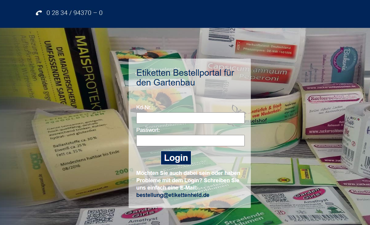 Etikettenheld als digitales Bestellportal für Gartenbau-Etiketten