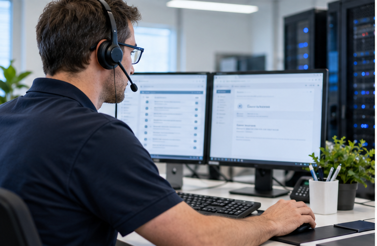 Direkte digitale Anfrage an den IT-Service von janßen contect